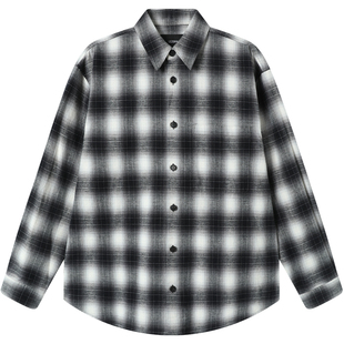 LEZORA 宝藏百搭!加厚450g格纹法兰绒plaid shirt秋冬立领衬衫男