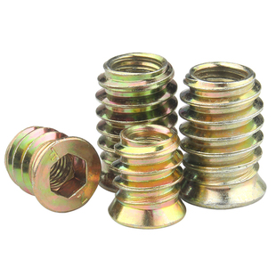 内外牙螺母带介实木家具螺母镶嵌件沉头内六角预埋螺丝帽M6M8M10