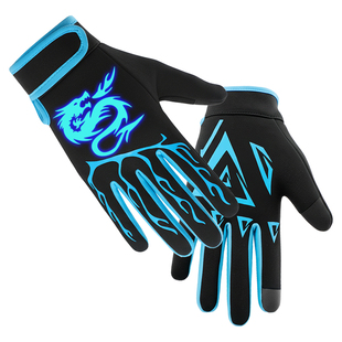 冬季儿童手套男童户外加绒保暖防风防泼水中大童夜光骑行防滑触屏