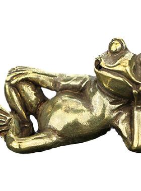 实心卡通手把件古玩小青蛙