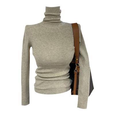 简约基础高领修身显瘦套头针织衫