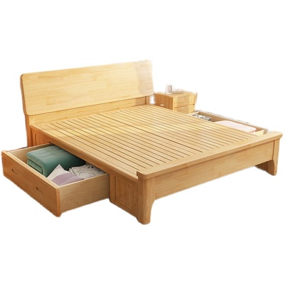 北欧实木床经济型现代简约