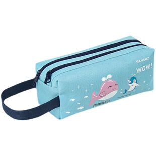 多功能少女心帆布大容量笔袋可爱文具袋小清新学生铅笔盒定制logo