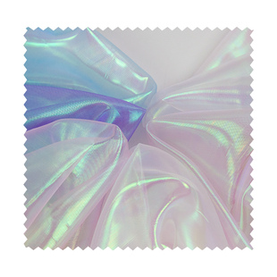 人鱼幻彩欧根纱玻璃纱面料艺术装饰透光轻奢浪漫流光溢彩手工面料