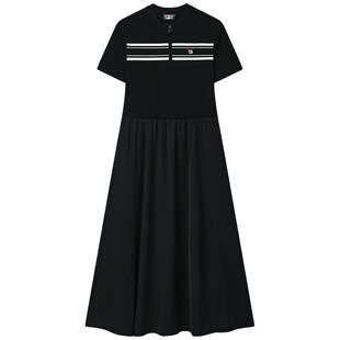 FILA 斐乐官方女连衣裙春夏款时尚休闲简约修身显瘦收腰连衣裙