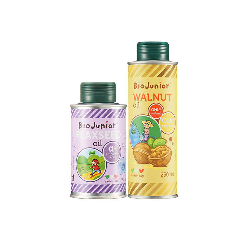 碧欧奇进口核桃油亚麻籽油组合宝宝热炒辅食油专用送婴儿量勺