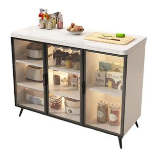 岩板厨房置物柜多功能切菜桌操作台多层餐边柜储物柜可移动小岛台