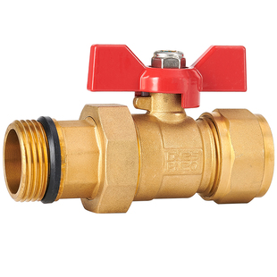 全铜分水器直通球阀铝塑管专用1寸转2025内外丝加厚活接阀门开关