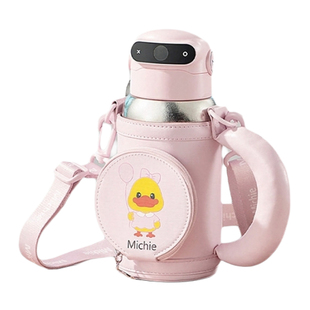 米小西儿童纯钛保温杯指纹密码解锁磁吸钛杯上学专用杯子吸管水杯