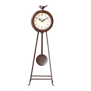 美式复古铁艺桌面小鸟座钟客厅创意台钟卧室台式装饰怀旧摆设摆件