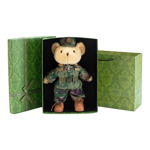 【魔术贴】迷彩小熊军恋礼品兵哥哥公仔礼物入伍纪念礼物毛绒公仔