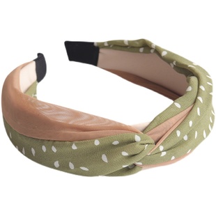 韩国百搭发箍女宽边森系超仙网红简约网纱波点交叉洗脸压发头箍