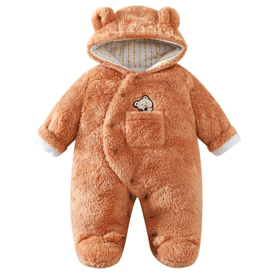 冬季厚款，宝宝包脚连体衣