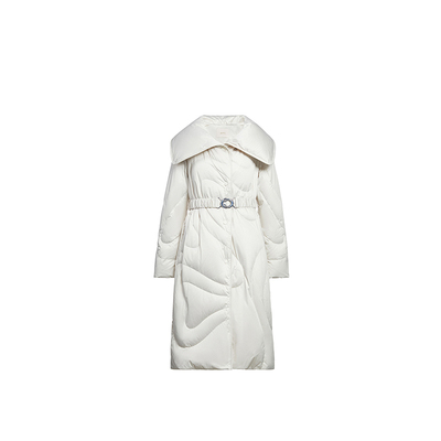 ochirly欧时力腰带中长羽绒外套