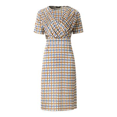 【雅格狮丹】桑蚕丝格纹连衣裙