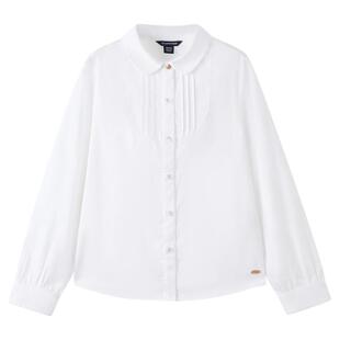 【100%棉】eland kids衣恋童装女童衬衫26年春季新品翻领长袖上衣