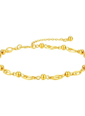 TSL谢瑞麟珠子链黄金手链5G黄金工艺手链几何足金XO854