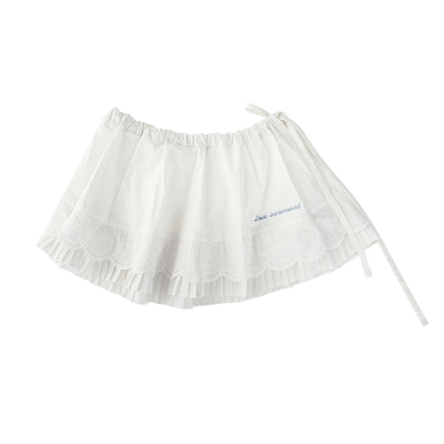 innomoood熊宝百褶短裙屁帘刺绣一片式搭片裙叠穿百搭设计感