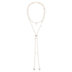 MAJORICA美娇丽佳手作珍珠串珠项链轻奢简约长款毛衣链锁骨链