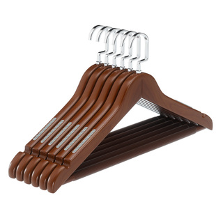 实木衣架子复古木质挂衣架批发防滑家用衣撑服装店无痕酒店晾衣架