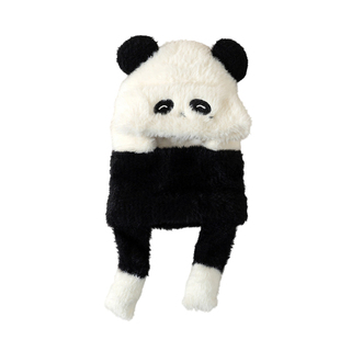 冬季儿童帽子毛绒帽围脖围巾一体帽男童女童保暖宝宝护耳加厚加绒