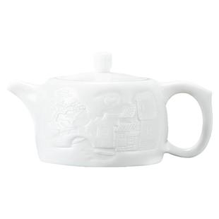 钰铨龙门 陈德根大师纯手工雕刻羊脂玉白瓷井栏壶江南水乡泡茶壶