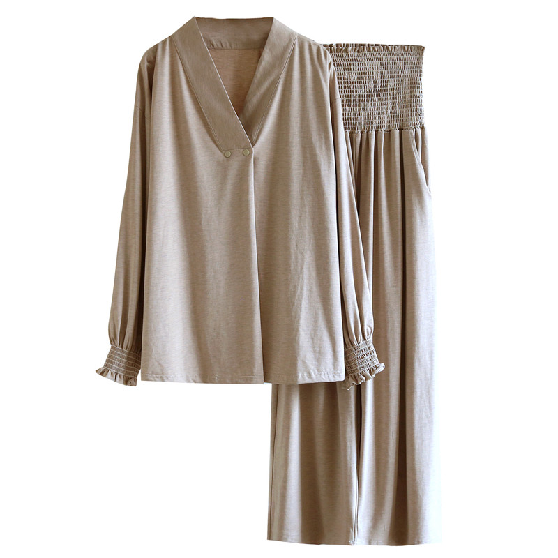 凉感月子服春夏季薄款产后产妇孕妇哺乳睡衣弹力套头喂奶睡衣