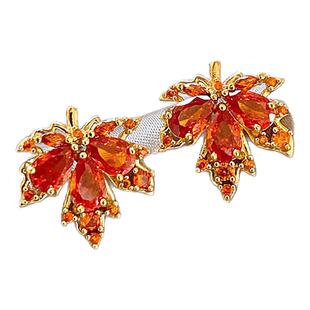 云旗同款红色枫叶耳钉女2026新款爆款高级感气质耳饰品设计感耳环