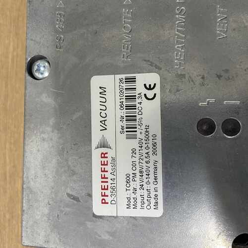 Pfeiffer TC600 Turbo Pump Cont