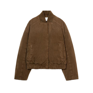 春季新品女装休闲拉链式圆领长袖棉服飞行员夹克外套 0695071