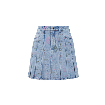 ochirly欧时力印花a字牛仔短裙