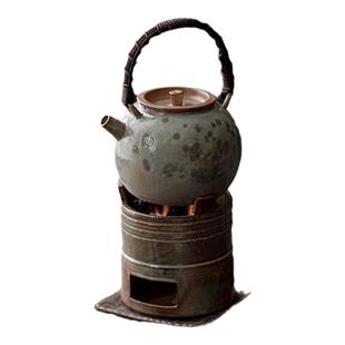 柴烧窑变煮茶炭炉家用围炉煮茶器水泡茶小火橄榄碳炉中式煮茶壶