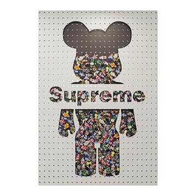 洞洞板置物架打印图案遮挡装饰入户玄关打孔式客厅实木定制收纳架