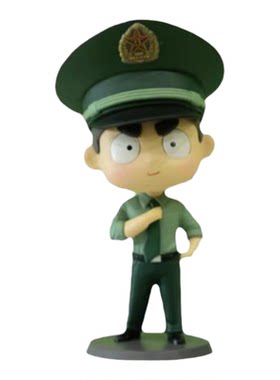 军人公仔卤蛋手办三代汽车摆件