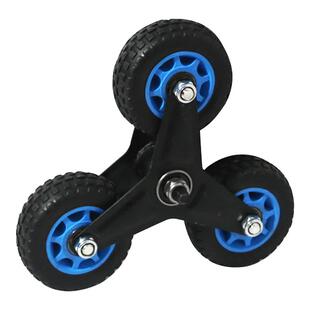 爬楼梯轮子配件实心橡胶三角轮双轴承加厚款上楼梯六轮行李车脚轮