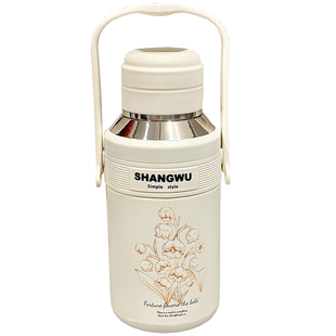 女士高颜值保温水壶女生外出大容量316不锈钢双盖保温杯便携提手