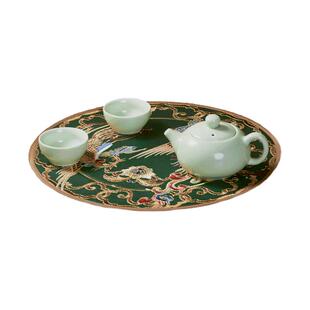 新中式刺绣餐桌盘垫布艺YG68家用花瓶垫烟灰缸垫茶几垫杯垫布艺