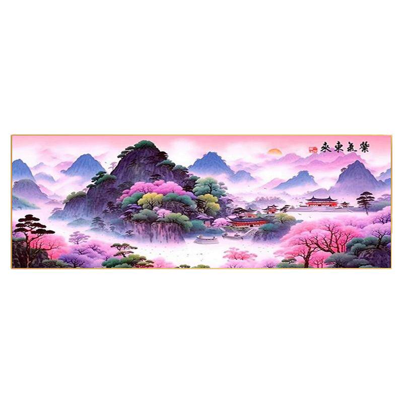 紫气东来5d钻石画满钻2026新款客厅粘钻石贴十字绣办公室风景大画