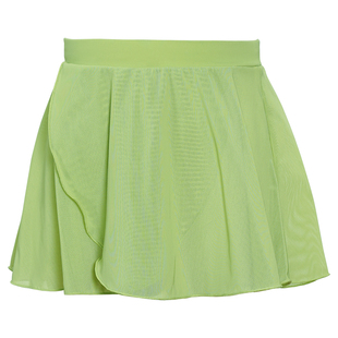 芭蕾舞半身裙儿童跳舞裙子女童绿色雪纺纱裙春秋练功服侧开叉短裙