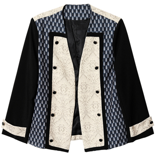 2026春季新款夹克男装外套复古宫廷风小众无扣宽松痞帅长袖外套秋