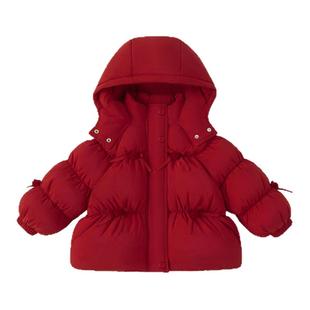 贝贝城儿童羽绒服2025冬季新款红色女宝宝冬装外套洋气女童羽绒衣