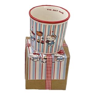 可爱条纹杯子马克杯女生高颜值陶瓷杯水杯家用情侣杯大容量咖啡杯