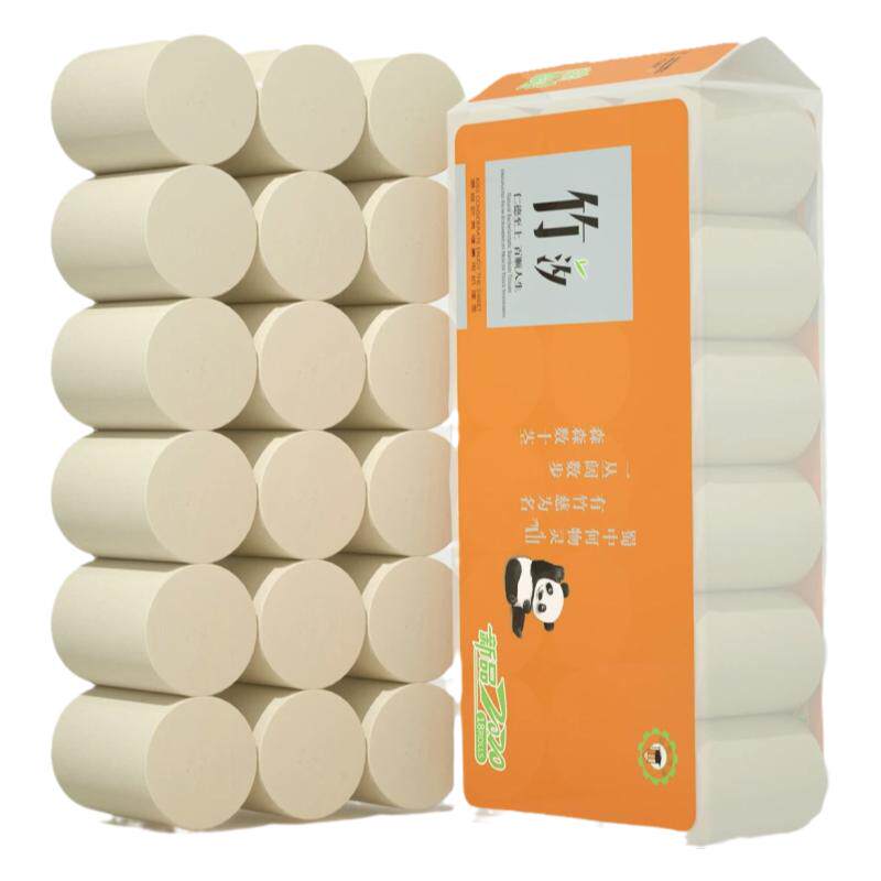 整提竹浆4层加厚无芯卷纸百顺宝