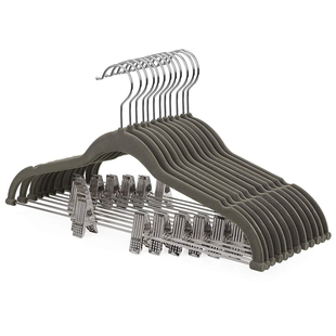 套装带夹子植绒裤架成人无痕西装防滑衣架服装店家用裤夹裤挂裙夹