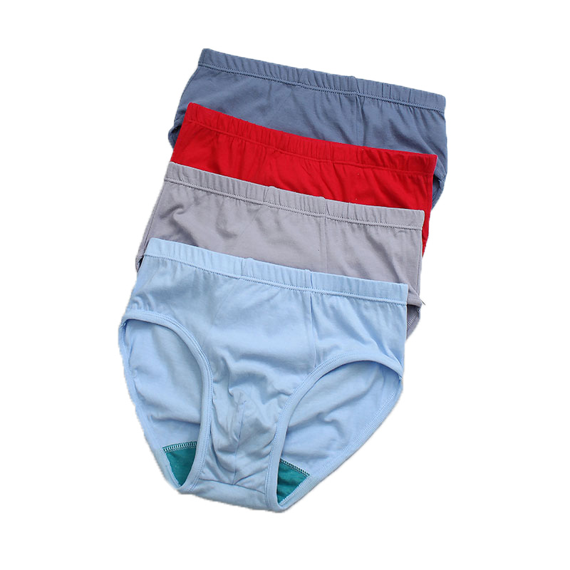 ab内裤老人父亲全棉中高腰三角裤男士抑菌抗菌大红色纯棉短裤0922