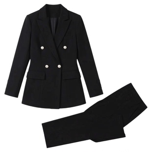 冬季西服女加厚保暖酒店面试正装加棉套装夹棉西装工作服外套职业