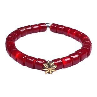 POHIER原创小众设计日式白芯老琉璃银珠手链男高桥手串本命年礼物