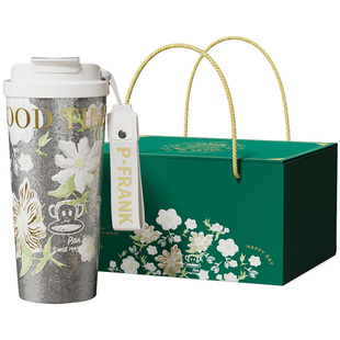 大嘴猴纯钛保温杯咖啡杯生日女生高颜值礼盒装水杯吸管杯礼物杯子