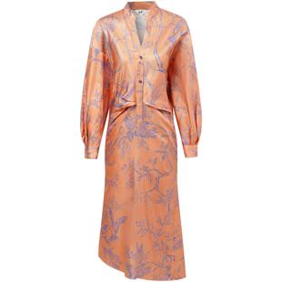 【宋佳同款】COMMEMOI吕燕设计师早春女装印花中长款长袖连衣裙