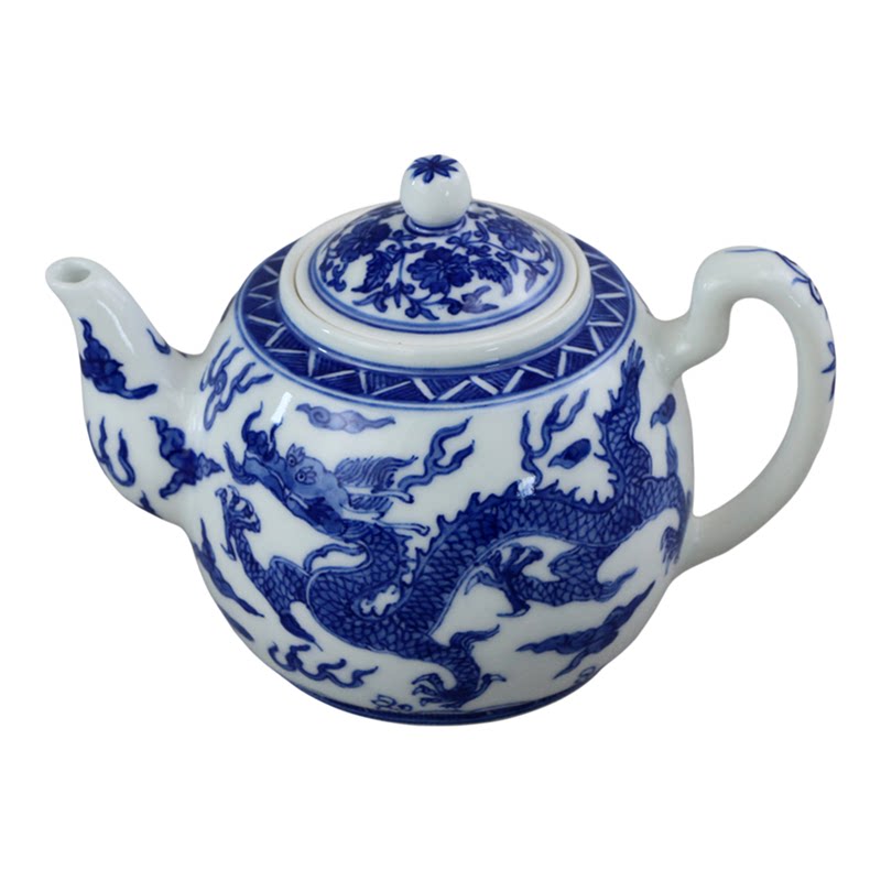 景德镇手绘陶瓷龙纹茶壶